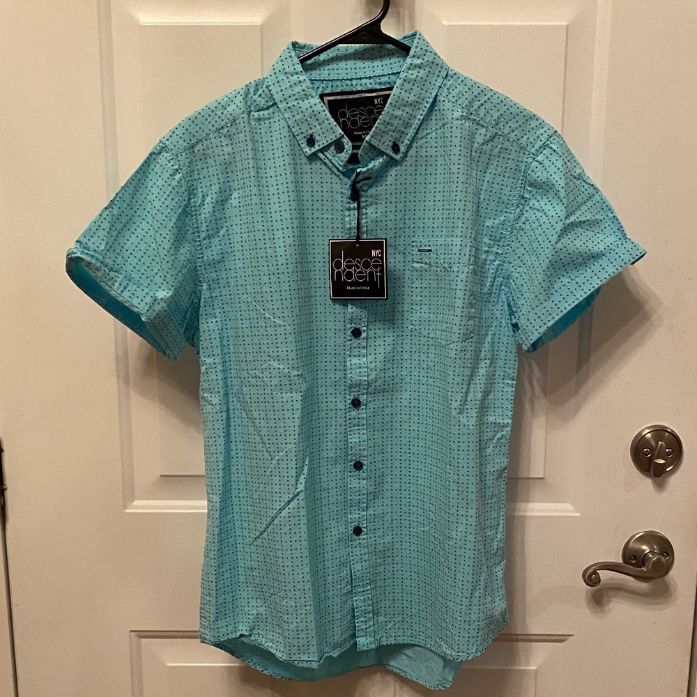 Men's Teal Casual Button Down Shirt